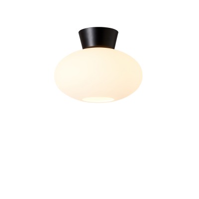 Plafonnier Bullo - noir mat/verre opale Belid