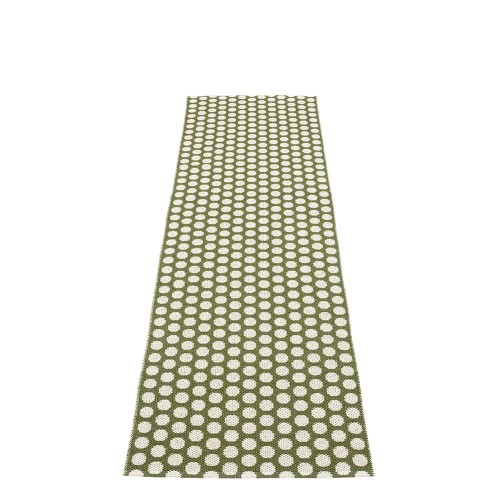 Tappeto Noa Oliva scura, Vaniglia, Bordo grigio caldo