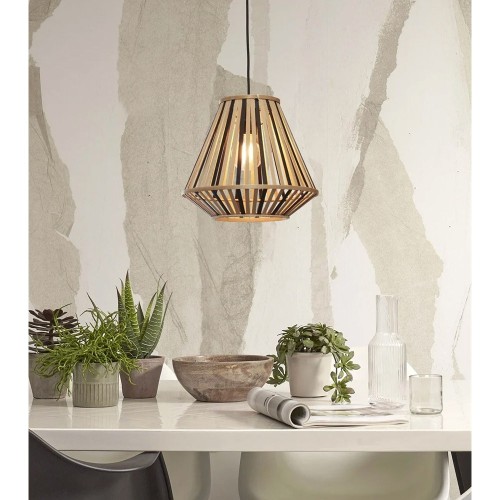 Suspension diamant Merapi - noir et naturel