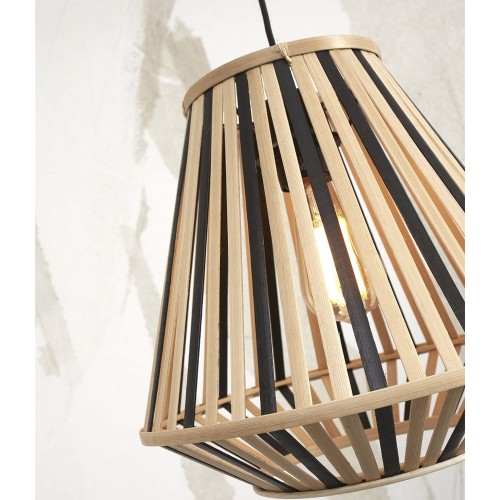 Suspension diamant Merapi - noir et naturel