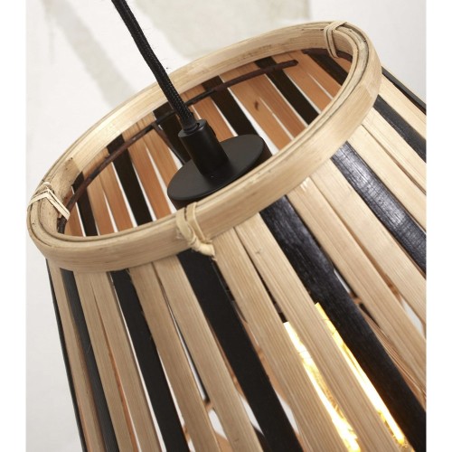 Diamant-Hängeleuchte Merapi - Schwarz und Natur