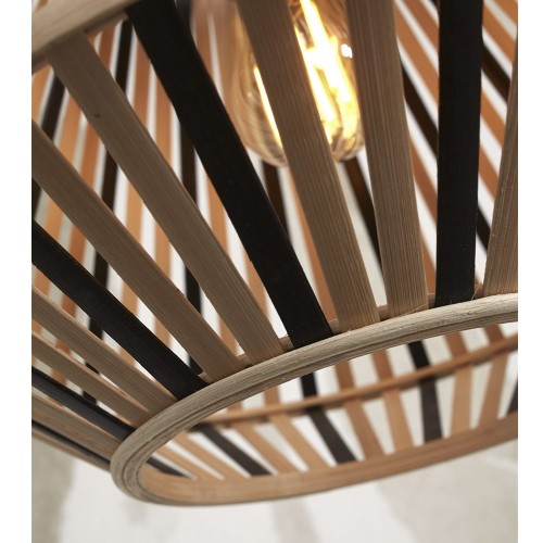 Diamant-Hängeleuchte Merapi - Schwarz und Natur