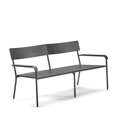 August two-seater bench - black
