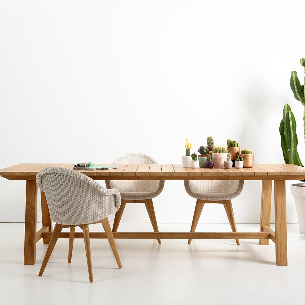 Sedia Edgard con base in teak Vincent Sheppard