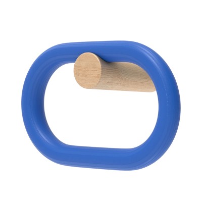 Patère Fernand Horizontale, Chêne teinté bleu Hartô