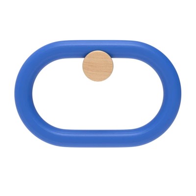 Patère Fernand Horizontale, Chêne teinté bleu 2