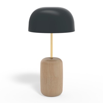 Table lamp Nina, brass stem/slate grey shade Hartô