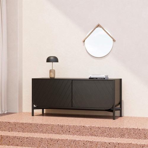 Lampada da tavolo Nina, stelo in ottone e paralume grigio ardesia