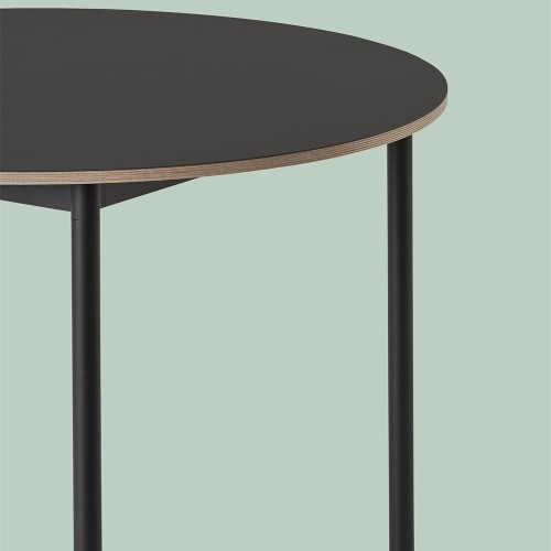 Tavolo con base rotonda nera e struttura bianca 90 cm