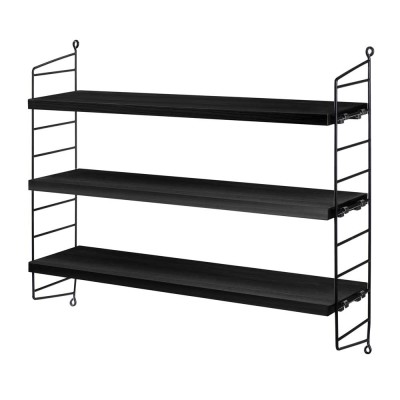 Mensola String pocket nera String Furniture 2