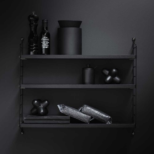 Mensola String pocket nera String Furniture