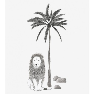 Stickers lion et palmier - SERENGETI