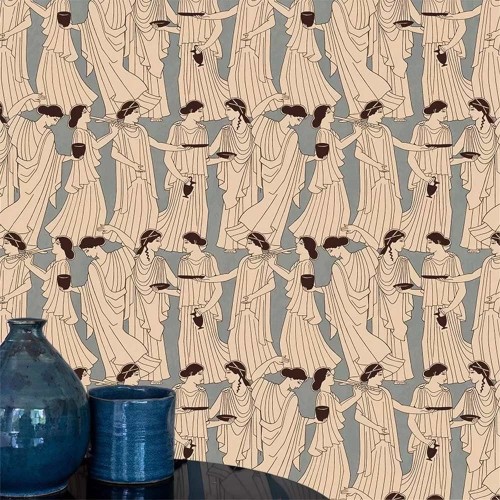 Papier peint bleu Déesse