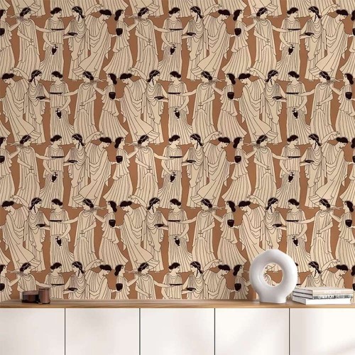 Goddess terracotta wallpaper