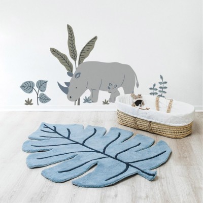 Tapis feuille bleu Monstera - TANZANIA 2