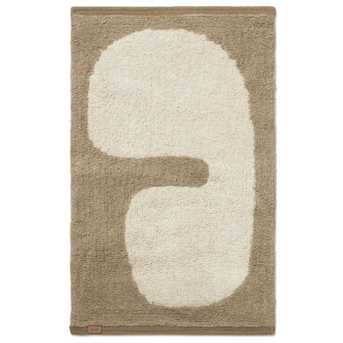 Tapis lavable Lay - Taupe foncé/blanc cassé