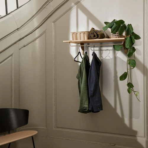 Sector shelf - Oak/Brass