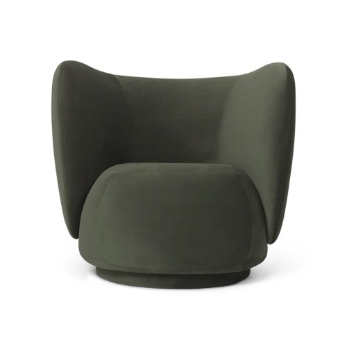Fauteuil Rico - Velours Riche Pin