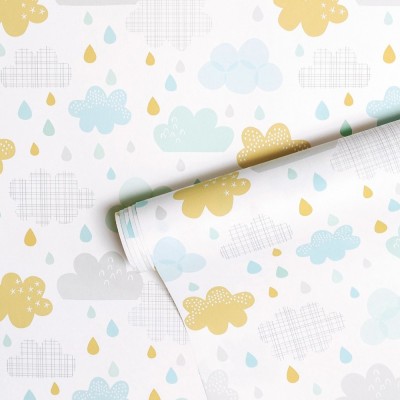 Papier peint nuages et gouttes - SMILE IT'S RAINING 2