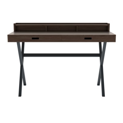 Hyppolite bureau in leigrijs walnoot Hartô