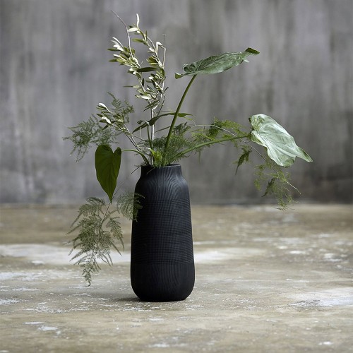 Vase Groove - Schwarz