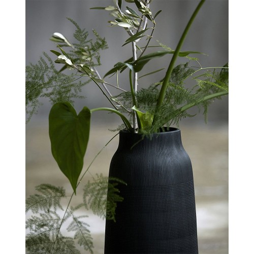 Vase Groove - Schwarz