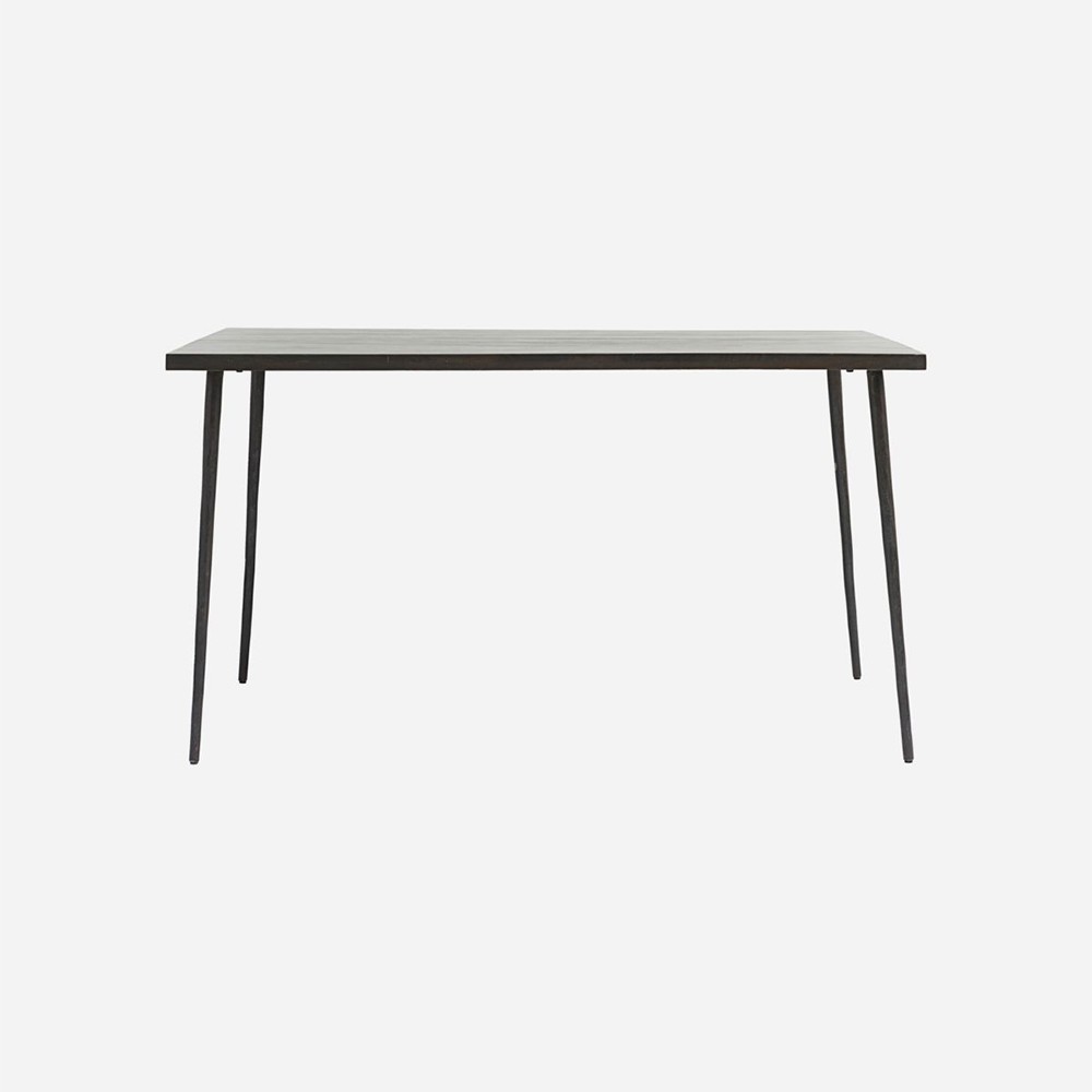 Slated dining table - Black