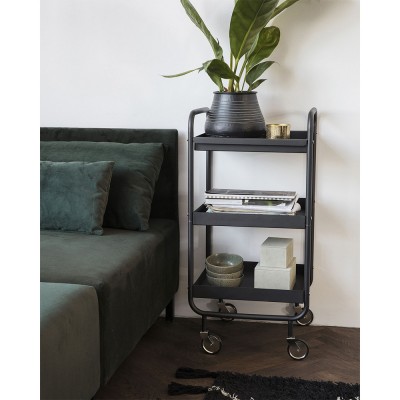 Rolwagen op wielen - Zwart House Doctor