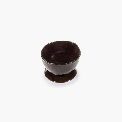 Ciotola alta su piede S La Mère - marrone scuro 2