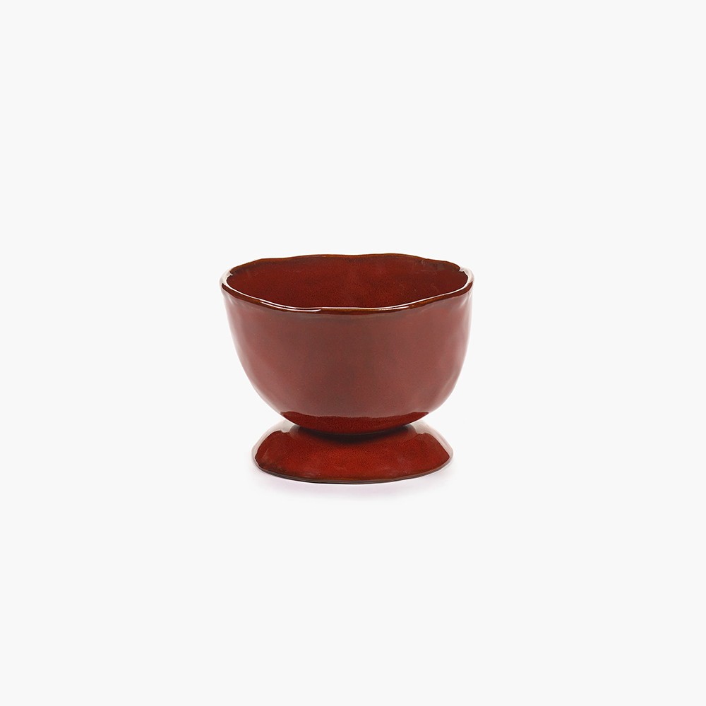 High bowl on foot S La Mère - Venetian red