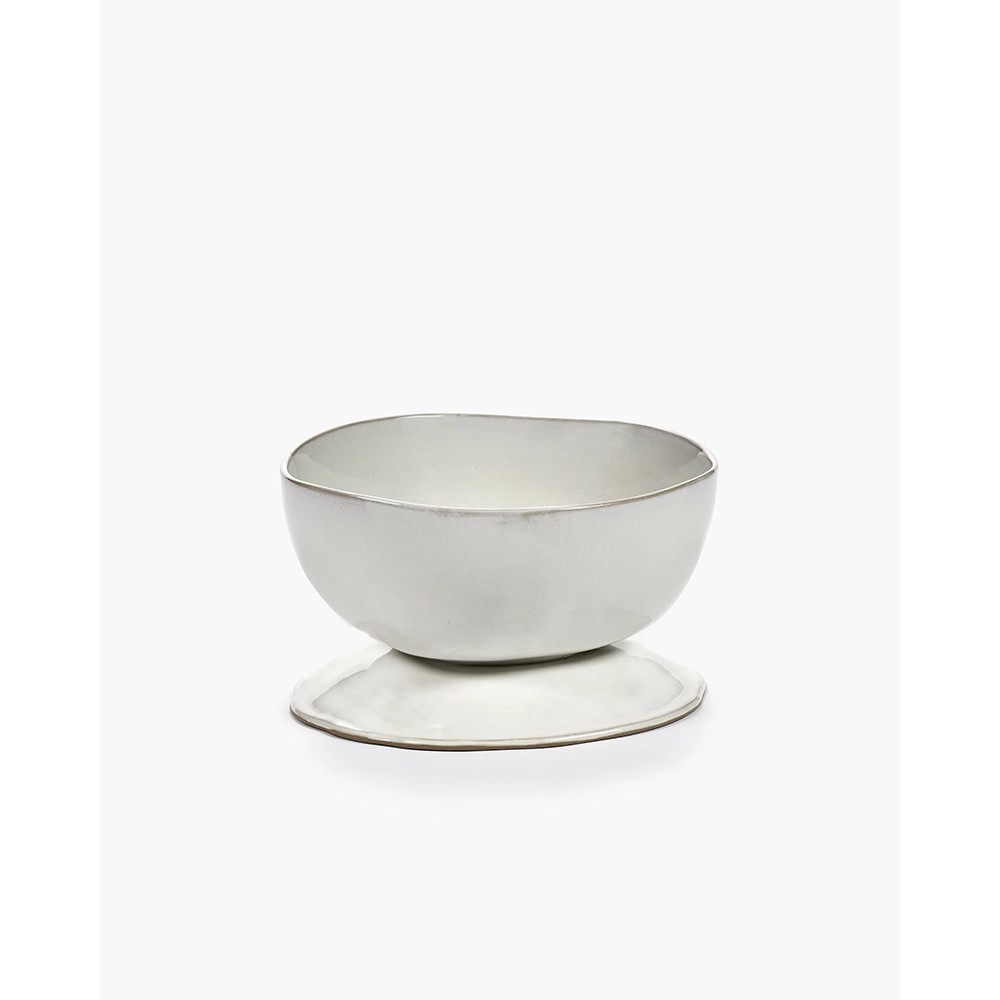 Hohe Schüssel auf Fuß L La Mère - off white