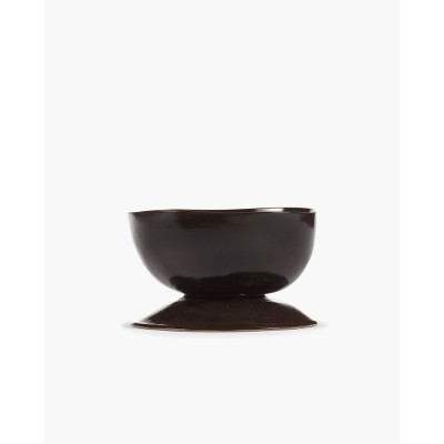 Tall bowl on foot L La Mère - dark brown 2