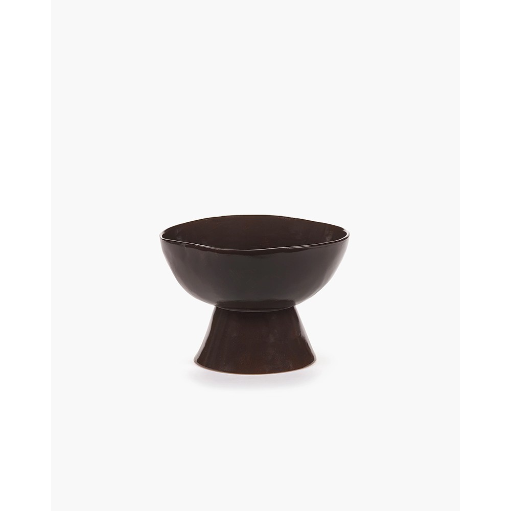 Hohe Schüssel groß auf Fuß La Mère - Dunkelbraun