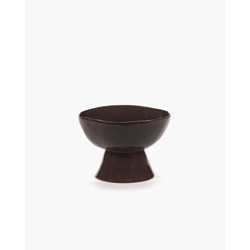 Tall bowl on foot La Mère - Dark brown