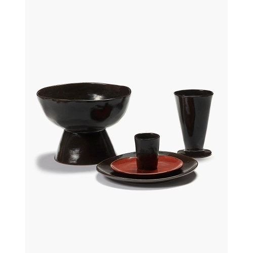 Tall bowl on foot La Mère - Dark brown