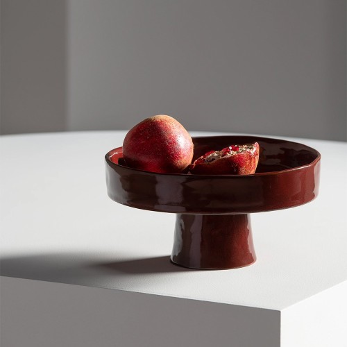 Soup plate on foot L La Mère - Venetian red