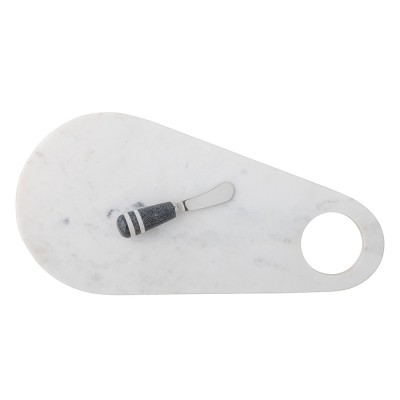 Abrielle cutting board (with knife) - white marble 2