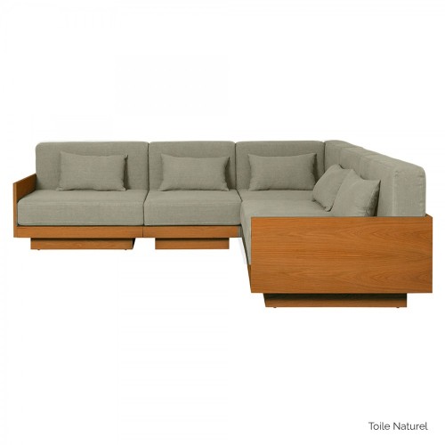 Georges L'angle Sofá 5 plazas - Madera maciza de iroko