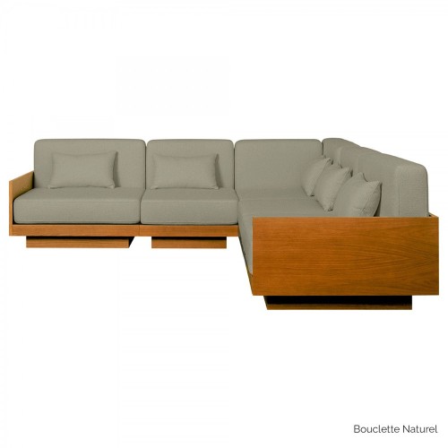 Georges L'angle 5 seater sofa - Iroko solid wood