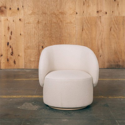 Fauteuil Auguste finition naturel - bouclette crème 2