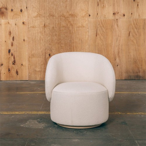 Fauteuil Auguste finition naturel - bouclette crème