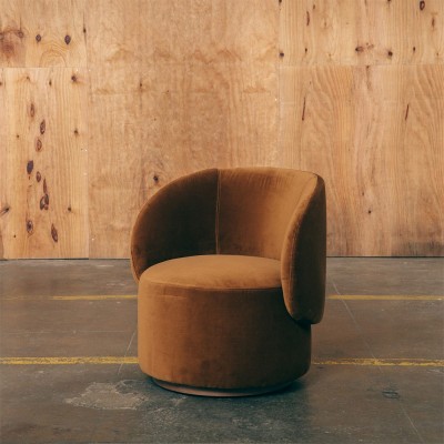 Sessel Auguste Finish Walnuss - Ockerfarbener Samt Gabrielle Paris