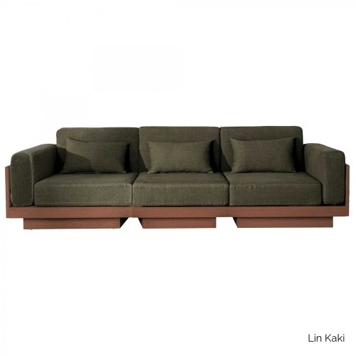 Sofa Georges Le Confortable 3-Sitzer Finish Walnuss - Lin Kaki