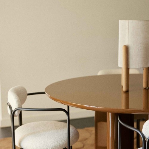 Joe round dining table - caramel lacquered