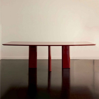 Table à manger rectangulaire Joe - Frêne laqué bordeaux Gabrielle Paris