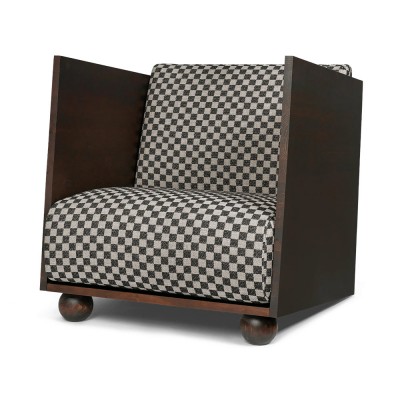 Rhum Loungestoel - Check Teinté foncé/sable/noir Ferm Living