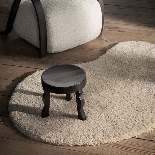 Tappeto Forma S in lana - Bianco sporco