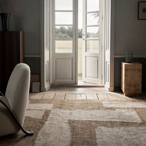 Alfombra 140x200 cm - Blanco roto/caramelo