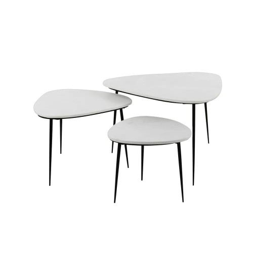 AXIO set of 3 occasional tables - white