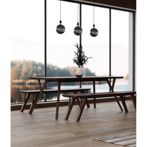 HOPPER bench L 180 x W 40 x H 45 cm - walnut